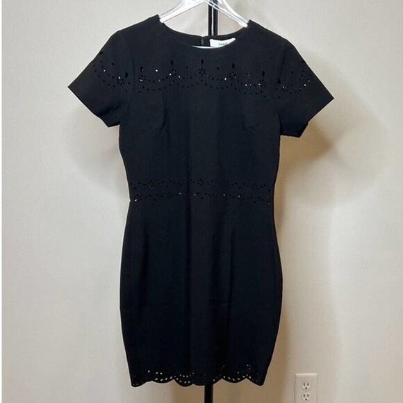 Likely Women's Eyelet Laser Black Cut Out Mini Dress 10 NWT - Picture 1 of 9